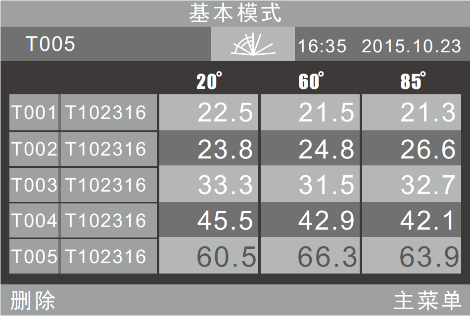 光澤度儀開機界面